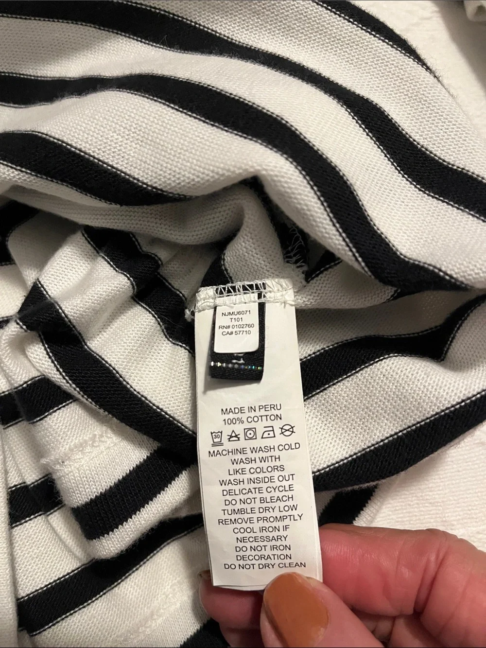 Kate Spade black and cream stripe cotton top size large